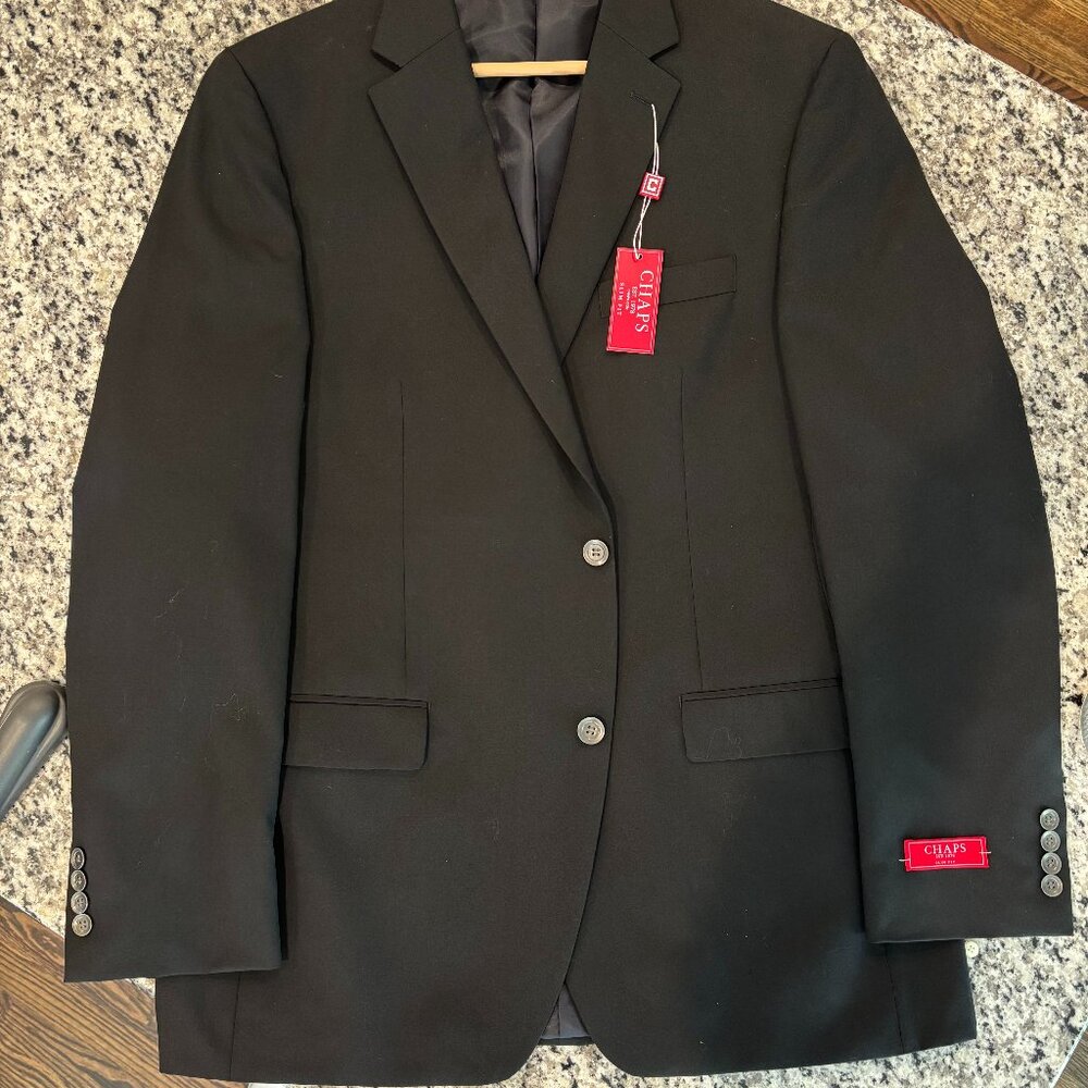 Chaps Black Suit Jacket 44L